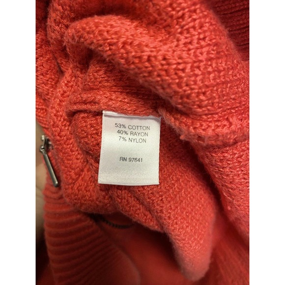 J. Jill Womens 1/2 Zip V-neck Cardigan Jacket‎ Cotton Blend Red Size Medium Tall - Picture 4 of 4
